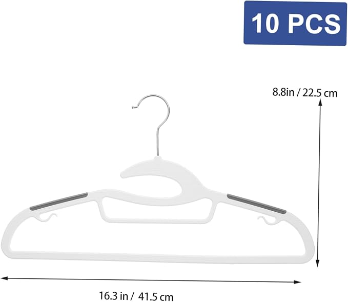 Sosoport 10pcs Extra Wide Non Slip Plastic Hangers - Image 2