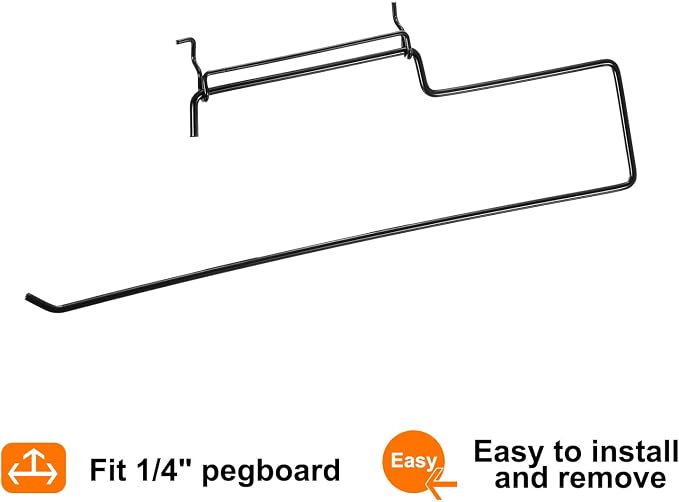 HARFINGTON 2pcs Pegboard Paper Towel Holder 12" Stainless Steel Peg Board - Image 5