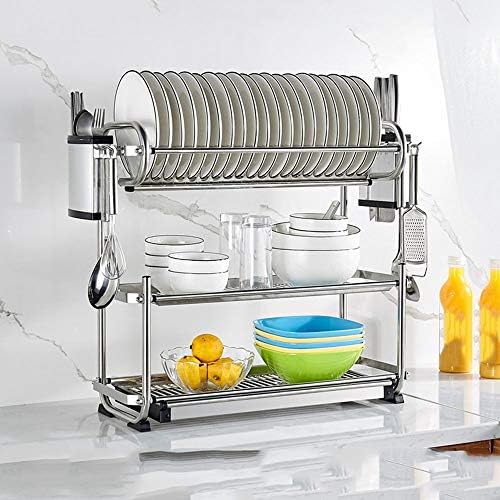 304 Stainless Steel Drain Rack countertop Wall Hanging Drying Tableware Dishes - Image 6