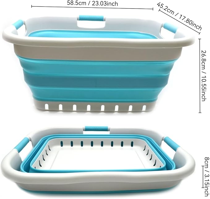 SAMMART 41L Collapsible Plastic Laundry Basket - Image 2