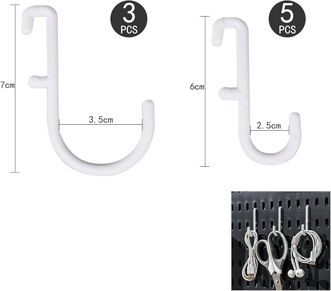 Chris.W 8Pack Pegboard Hooks Kit Peg Hooks Assortment, Keys Jewelry Utensils - Image 2