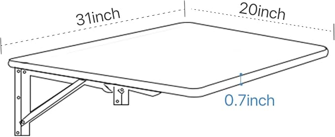Wall Mounted Folding Table For Laundry Room Heavy Duty Drop Down Table White - Image 2