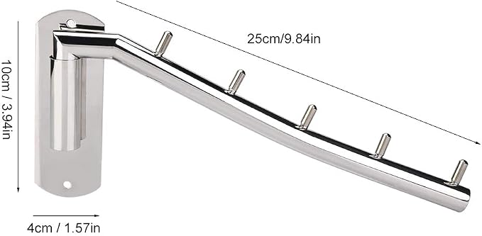 Clothes Drying Rack, Stainless Steel Wall Mount Coat Hanger Holder, Laundry - Image 4