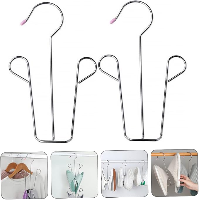 2pcs Stainless Steel Shoes Hanging Rack Space-Saving Shoe Organizer - Image 6