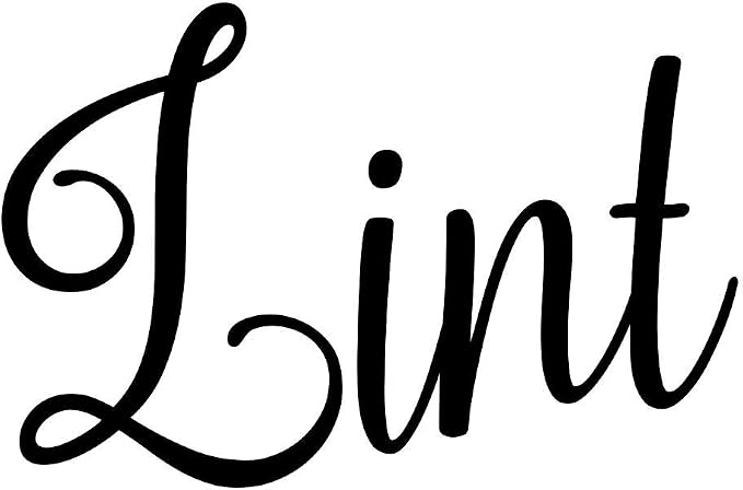 Lint 3w x 2h Label | Laundry Room Organization | Die Cut Vinyl Decal | Black by MinglewoodTrading