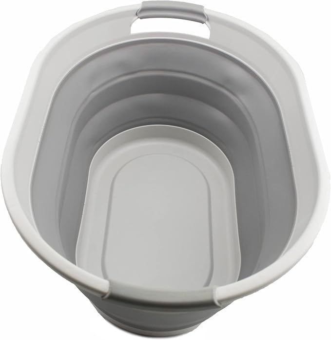 SAMMART 28L Oval Collapsible Plastic Laundry Basket - Image 4
