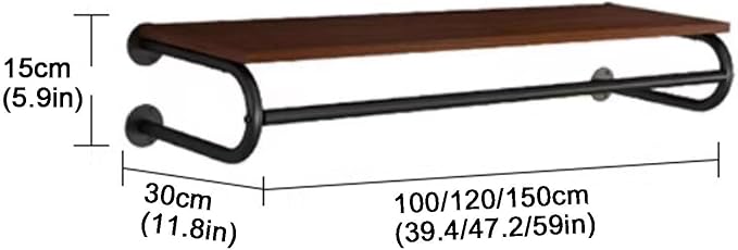 Wall-Mounted Garment Rack, Boutique Clothing Stores Display Closet Rod - Image 4