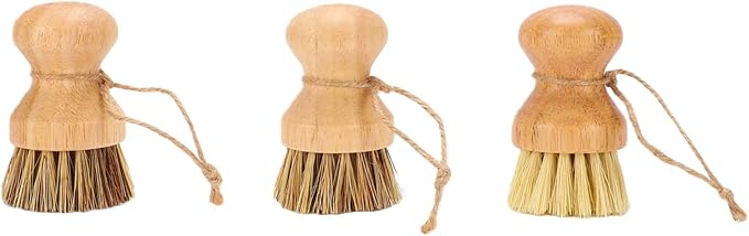 Fabater Palm Pot Brush, 3 Pack Bamboo Dish Brush, Natural Scrub Brushes Set by FABATER