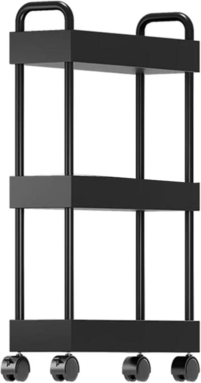 XPLKQXE Mobile Shelving Unit Organizer Trolley, Slim Rolling Storage Cart by XPLKQXE