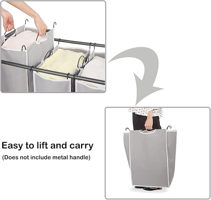 STORAGE MANIAC 2 Pack Laundry Sorter Replacement Bags, No Hangers, Laundry - Image 3