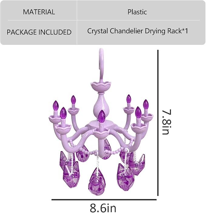 WAYUTO Plastic Drying Rack Crystal Chandelier - Image 6