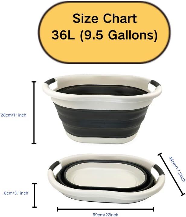 SAMMART 36L Collapsible Plastic Laundry Basket - Image 2