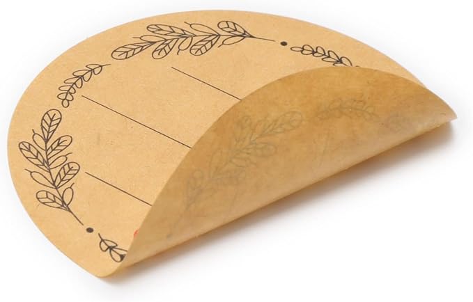 2'' Wreath Design with 3 Lines for Writing, Natural Brown Kraft Stickers for - Image 5