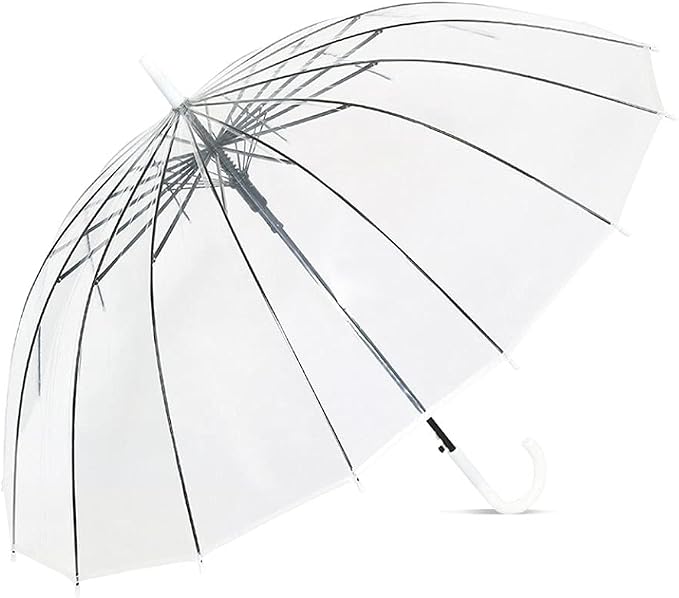 Clear Golf Umbrella Transparent Auto Open Stick Umbrella by Unknown
