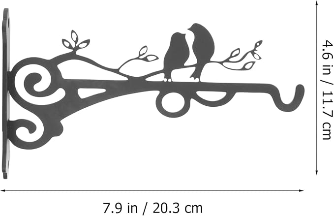VALICLUD Iron Flower Basket Hanger Wall Planter Bracket - Image 2