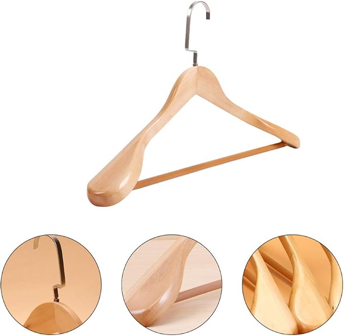 Heavy Duty Extra Wide Hanger Solid Wood Non-Slip Wide Hanger - Image 5