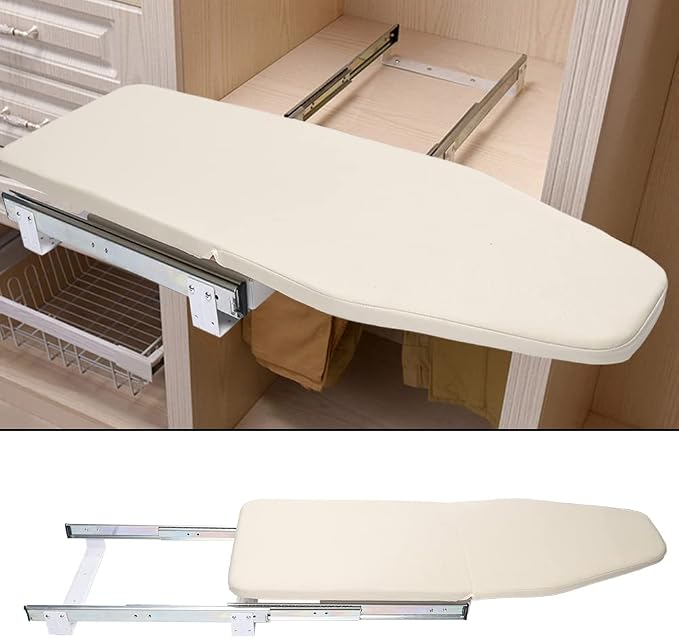 Pull Out Ironing Board, 180°Rotatable Ironing Board w/Heat-Resistant Cloth - Image 2