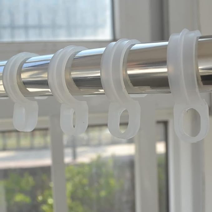 50 Pcs White Plastic Windproof Hanger Hooks Clothes Buckle Clip Laundry Closet - Image 3