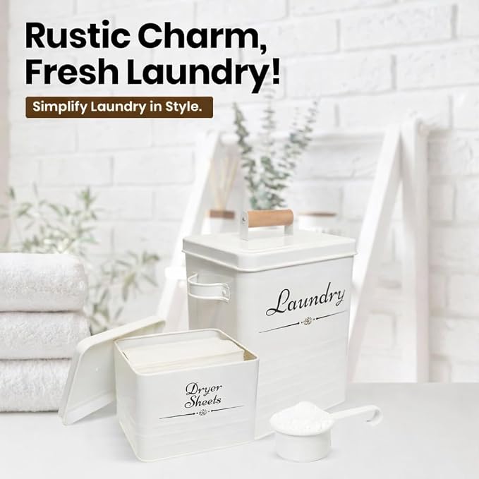 Farmhouse Metal Laundry Pods Container - Image 6