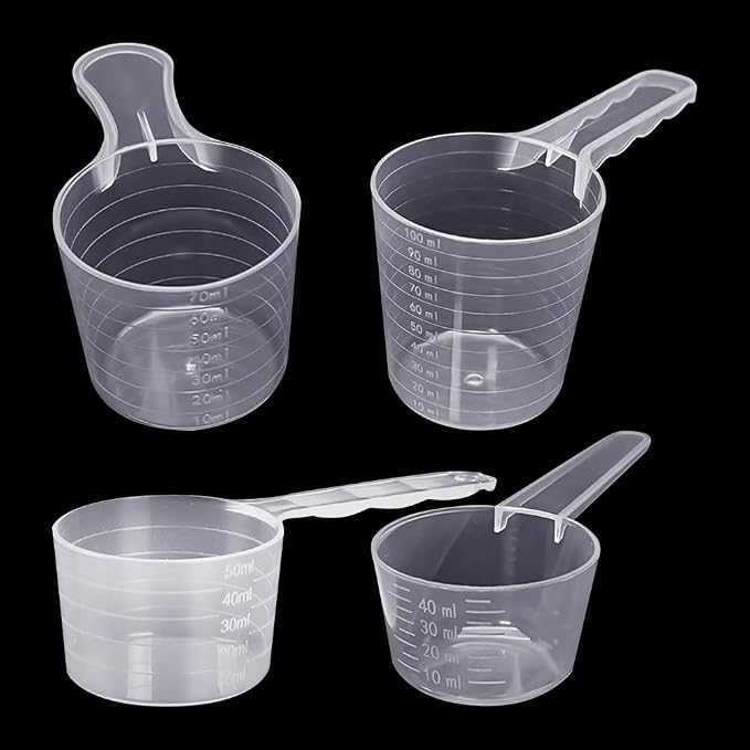 4 Pcs Plastic Transparent Measuring Spoons Protein Powder Scoops Flour Coffee by Unknown