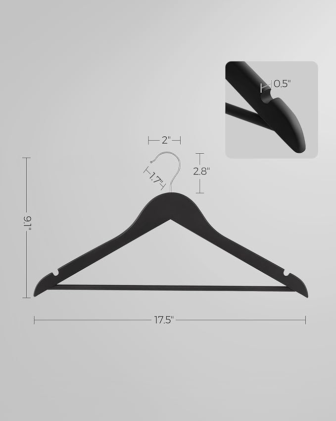 SONGMICS Set of 20 Wooden Hangers - Image 5