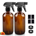 Glass Spray Bottles, 16oz Refillable Containers, Empty Boston Round Bottles by Worldgsb