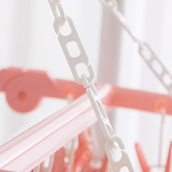 Clothes Drying Hanger with 32 Clips and Drip Foldable Hanging Rack - Image 4