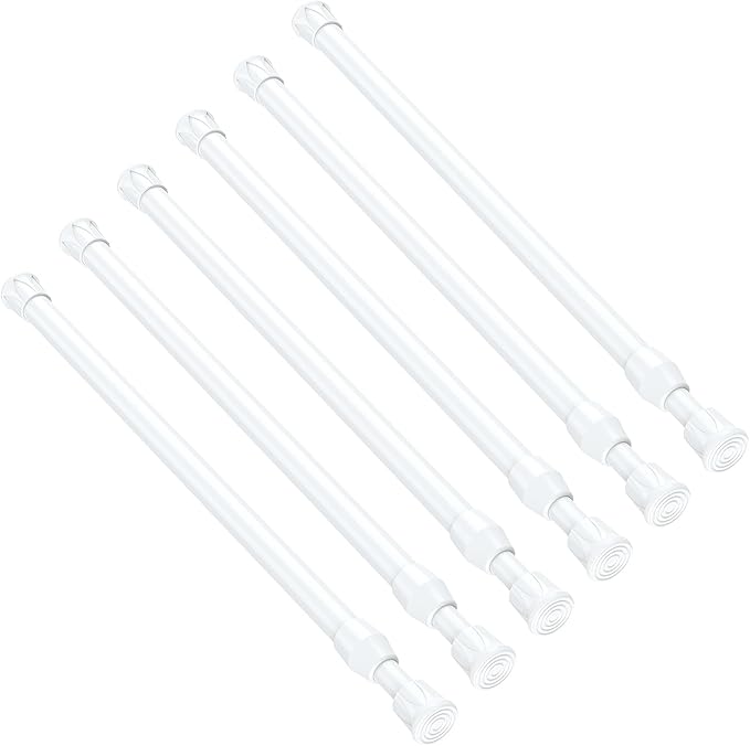 6PCS Small Tension Curtain Rod 27 to 38 Inch, Loaded Expandable Spring Curtain by MEXAUSPRINGCURTAINRODS