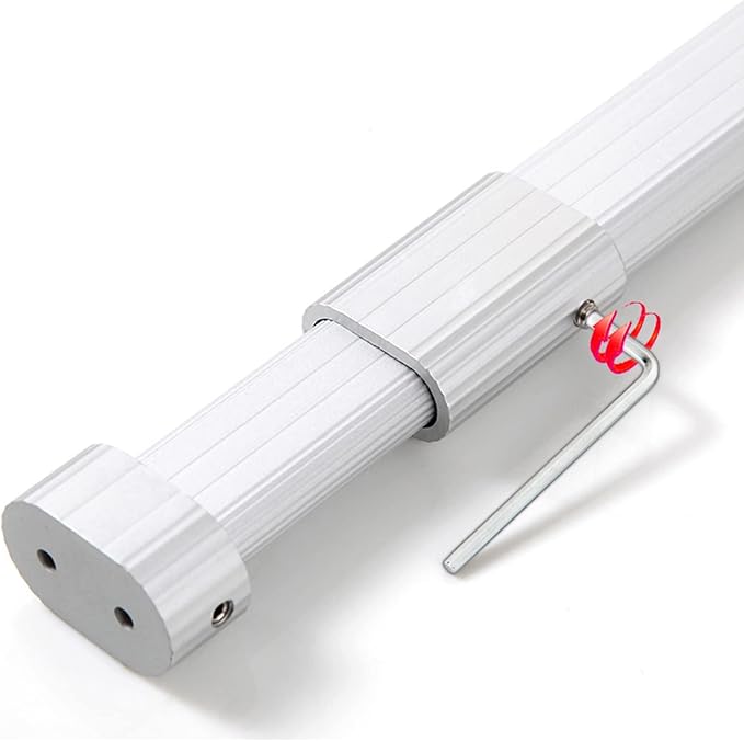 Silver Adjustable Closet Rod Extender, Laundry Pole by Unknown