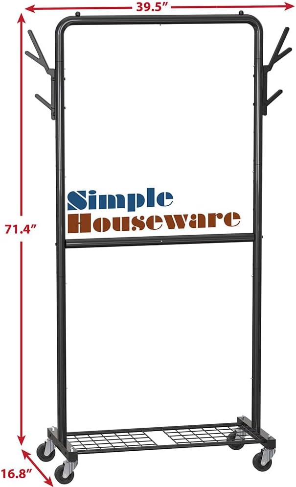 Simple Houseware Double Rod Garment Rack - Image 5
