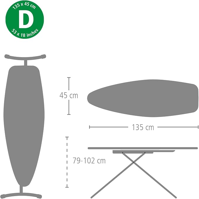 Brabantia - Ironing Board D - Heat-Resistant Steam Iron Zone - Adjustable - Image 8