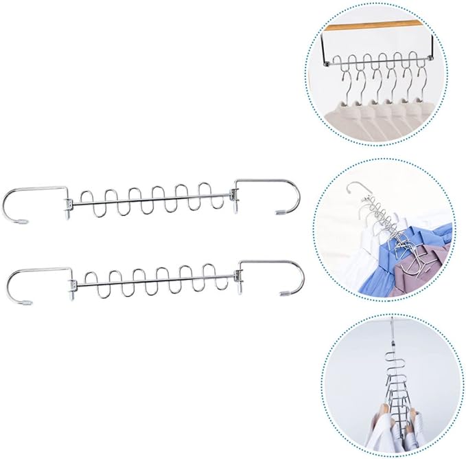 OUNONA 2sets Multi Hole Clothes Hangers - Image 7