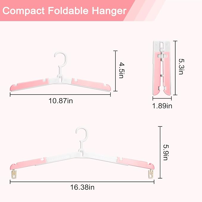 Foldable Travel Hangers for Cruise, 6 Pack Portable Collapsible Hangers - Image 2