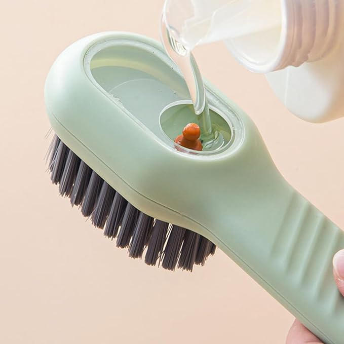 2pcs Laundry Brush with Soap Dispenser, Portable Shoe Cleaning Scrub Brush Set - Image 3