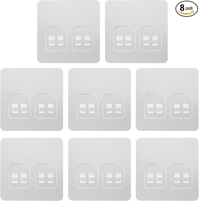Lsnisni 8 Pack Shower Caddy Adhesive Replacement, Strong Adhesive Double Hooks by Lsnisni