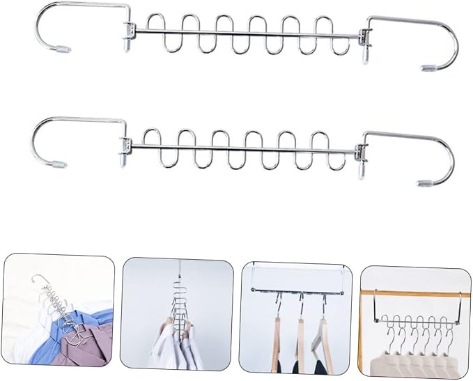 Luxshiny 1set Multi Hole Clothes Drying Hangers Sturdy Clothes Rack - Image 8