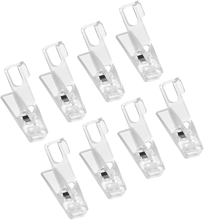 VILLCASE 32pcs -Skid Clothes Hanger Clips Multi-Functional Transparent Clips - Image 2