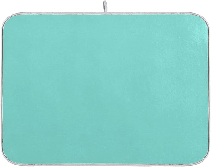 Baby Blue Dish Drying Mat for Kitchen Counter 18 x 24 In Absorbent Microfiber by Dussdil
