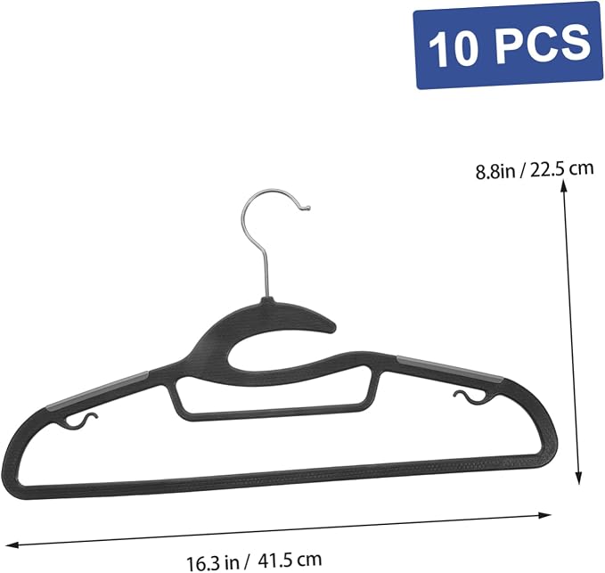 10pcs Extra Wide Non-Slip Plastic Hangers - Image 2