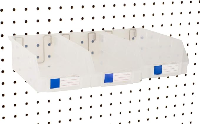 Pegboard Bins – 3 Pack Clear Extra Large by RightArrange