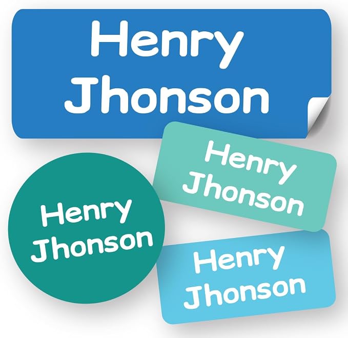 120-ct Personalized Waterproof Name Labels – 3-Line Custom Stick-On Tags by GILBIN