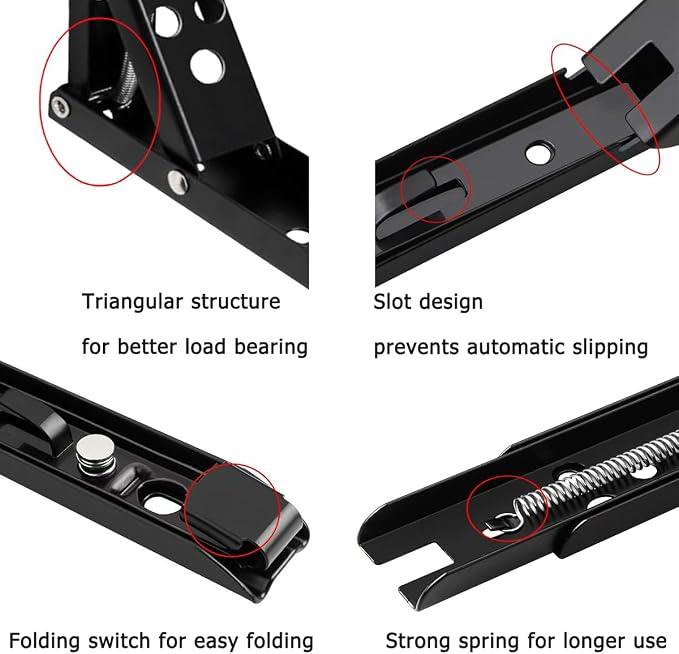 Wall Drop Leaf Table Hinges, Folding Shelf Brackets Heavy Duty Hinges 14 in - Image 4