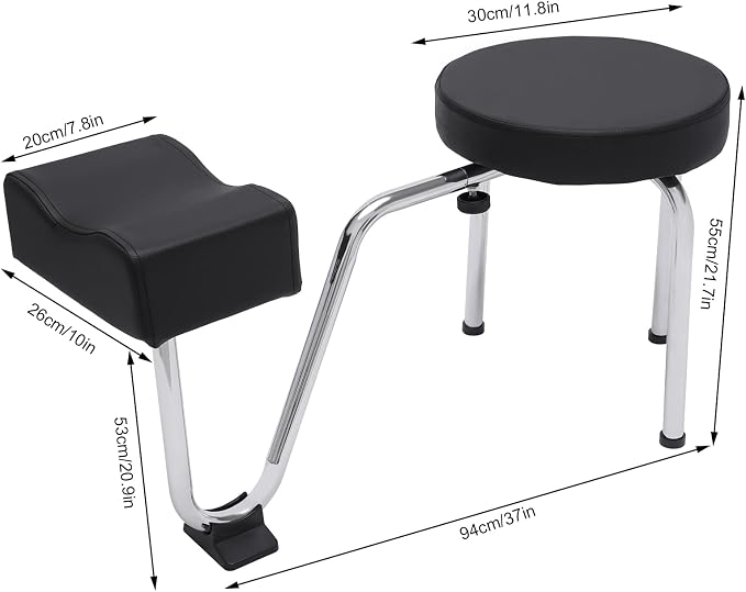 Pedicure Stool with Footrest, Height Adjustable Nail Pedicure Stool Leg Rest - Image 2