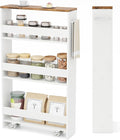 TANGZON 4-Tier Storage Trolley, Slide Out Slim Rolling Kitchen Cart by TANGZON