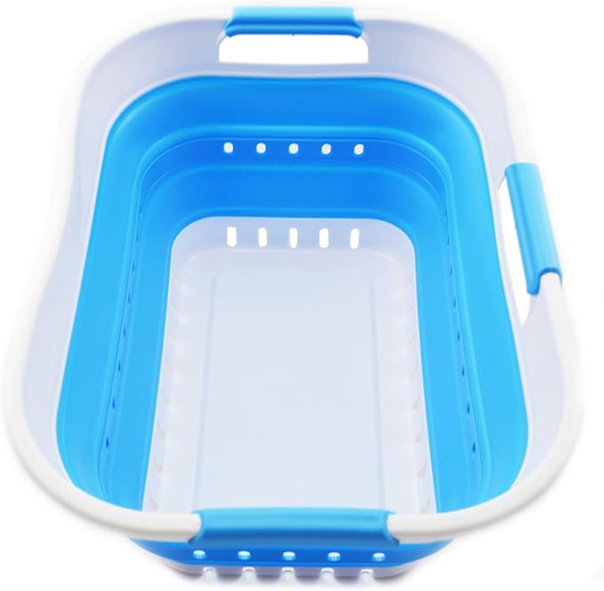 SAMMART 19L Collapsible Super Mini 3 Handled Plastic Laundry Basket - Image 2