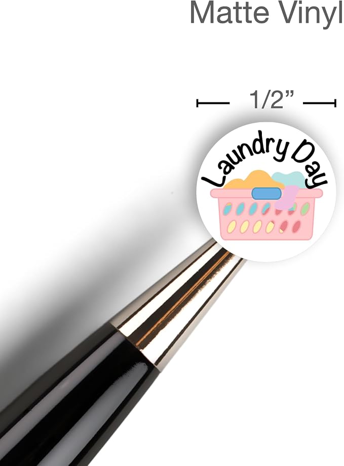 Laundry Day Planner Stickers – 54 Mini Vinyl Labels - Image 6
