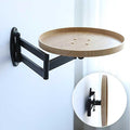 Small Round Wall-Mounted Table, Folding Retractable Coffee Table, Made of Solid by Unknown