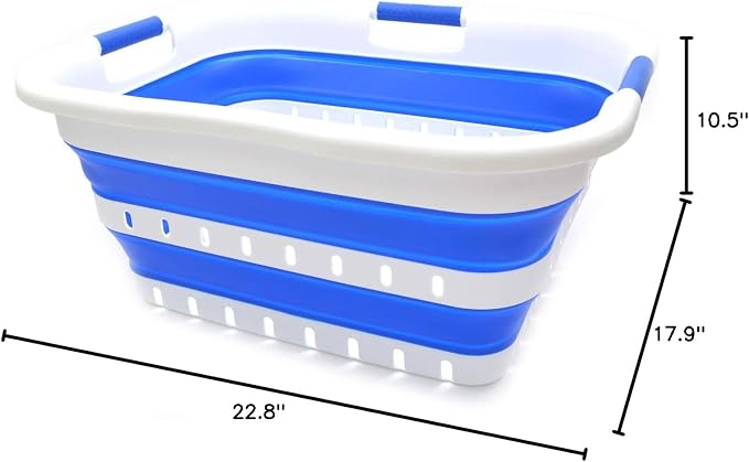 SAMMART 41L Collapsible 3 Handled Plastic Laundry Basket - Image 10