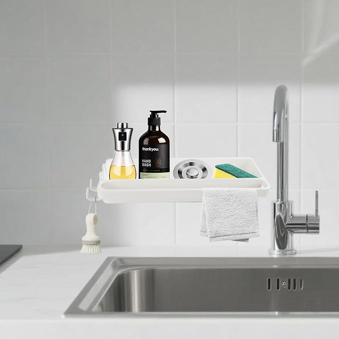 Sink Caddy Organizer, No-Punch Thicken Sponge Holder - Image 7