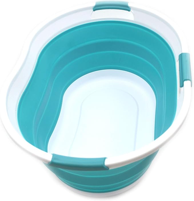 SAMMART 36L Collapsible 3 Handled Plastic Laundry Basket-Foldable Pop Up by SAMMART
